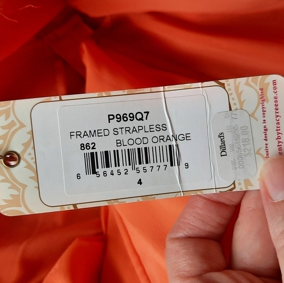 Plenty Blood Orange Framed Strapless Dress 4 NWT - Picture 5 of 5